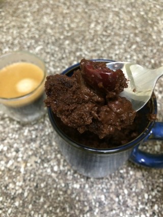 Gooey Chocolate Cherry Cake in a Mug