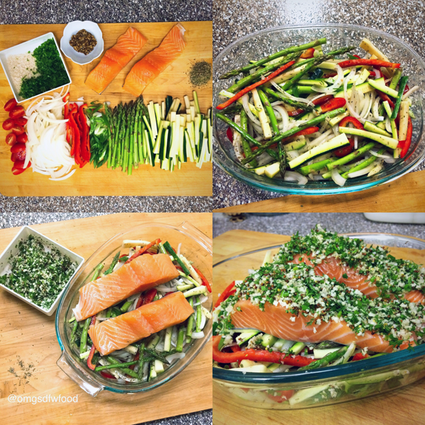 Herb Crusted Baked Salmon, Veggies, and Better&nbsp;Choices
